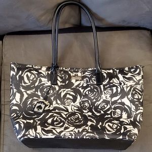Kate Spade Tote Bag Floral Like New Black White